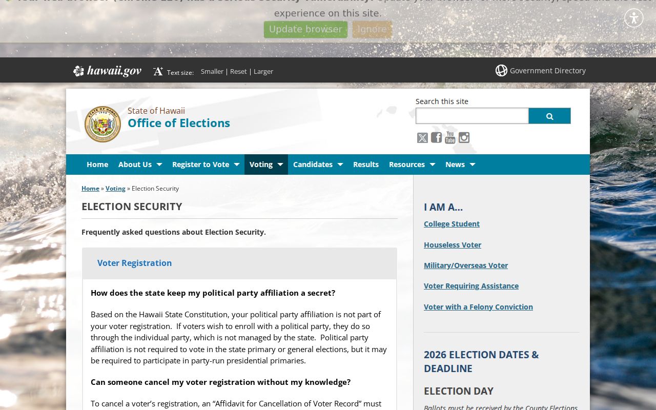 Ewa Gentry neighbors Hawaiʻi voter information and privacy rules
